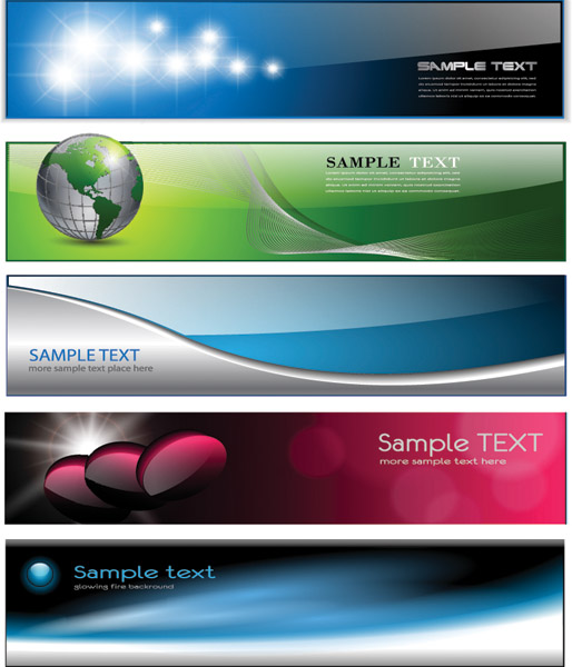 free vector Several banners banner vector